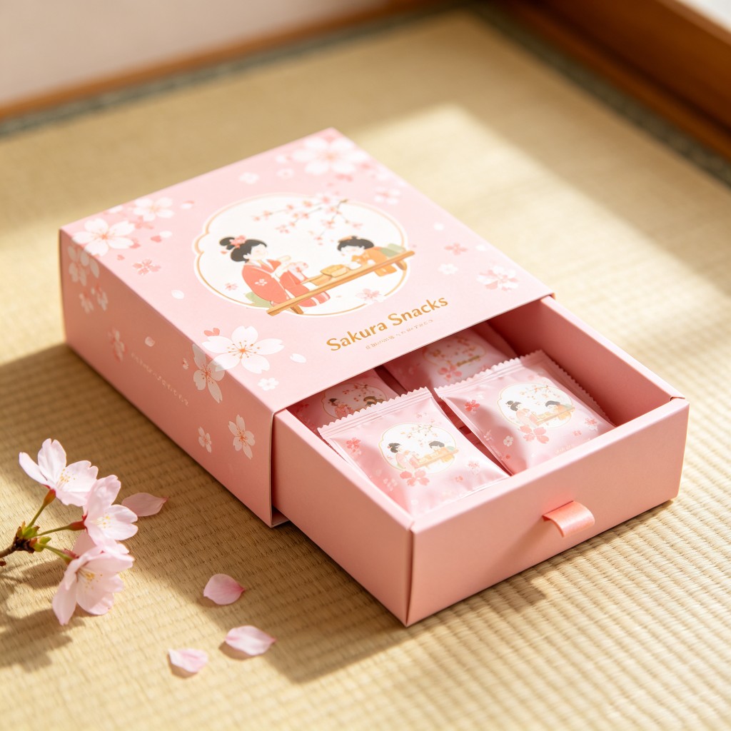 Sakura Snacks seasonal drawer box, Japan